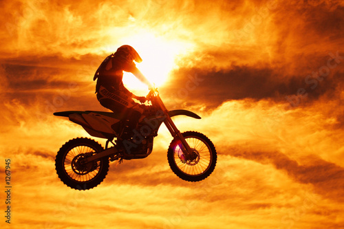 moto cross jump sunset