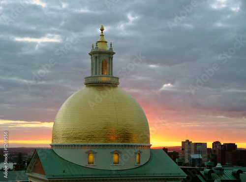 statehouse at sunset