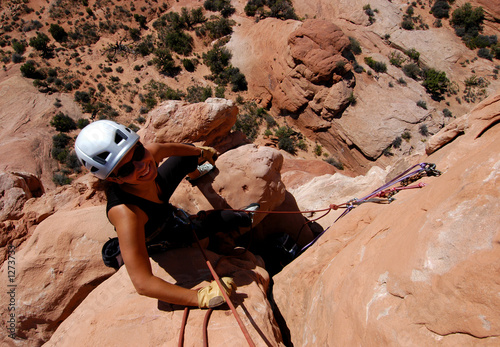 female rock climber