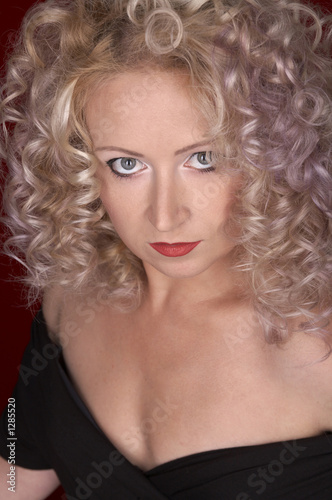 beautiful woman with curly hair