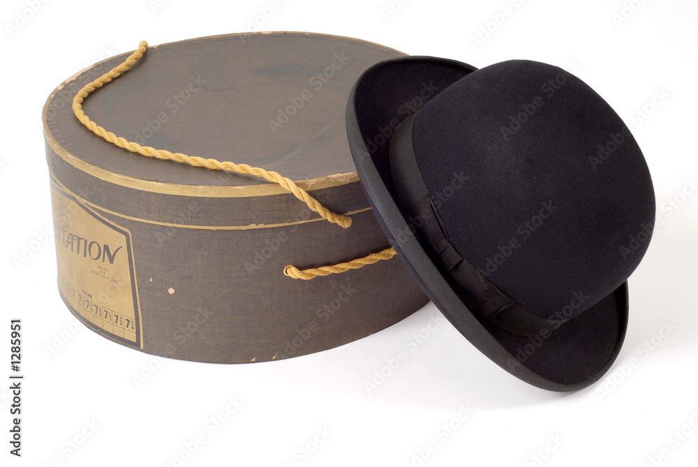 Photo Art Print old derby hat with hat box David Smith