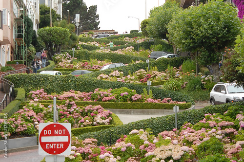 lombard street, the crookedest street in the world photo