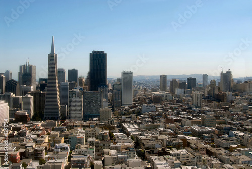 view of san francisco downtown from the coit tower