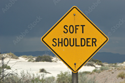 soft shoulder road sign