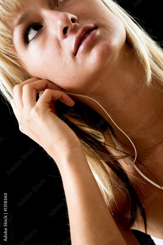 Obraz premium teen girl with headphones