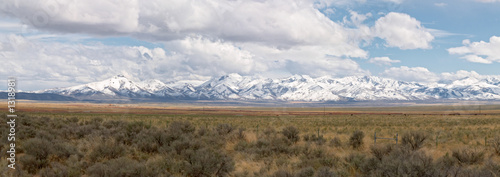 mountains and desert in nevada, united states