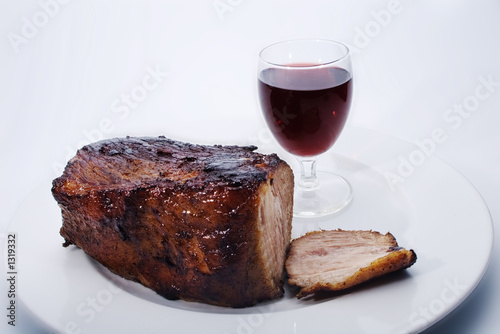 roast beef and red wine photo