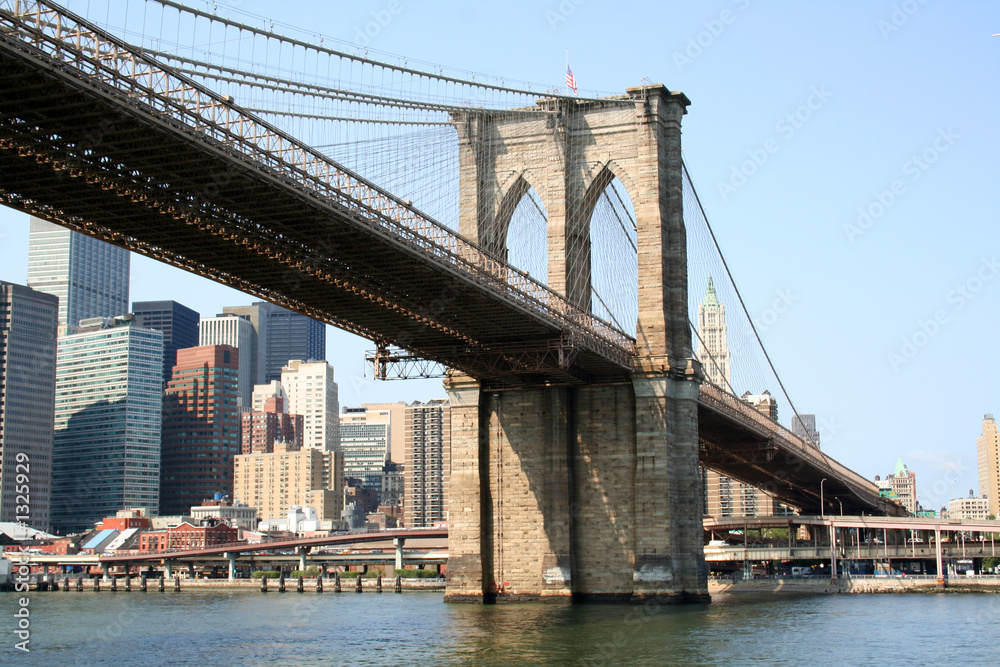 Naklejka premium Manhattan i Brooklyn Bridge