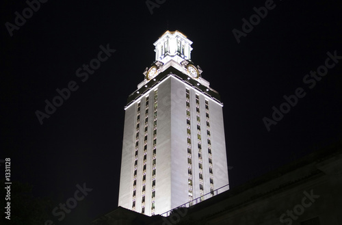 university of texas clock tower at night