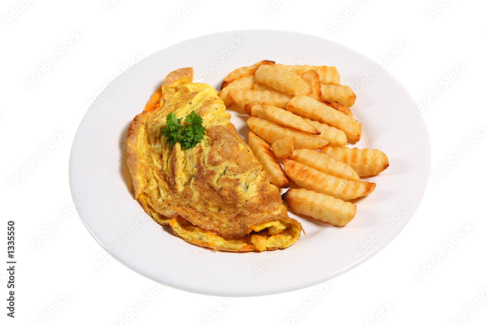 omelette & fries