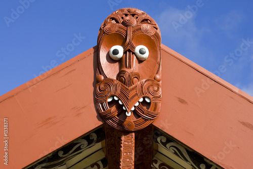 carved maori warrior photo