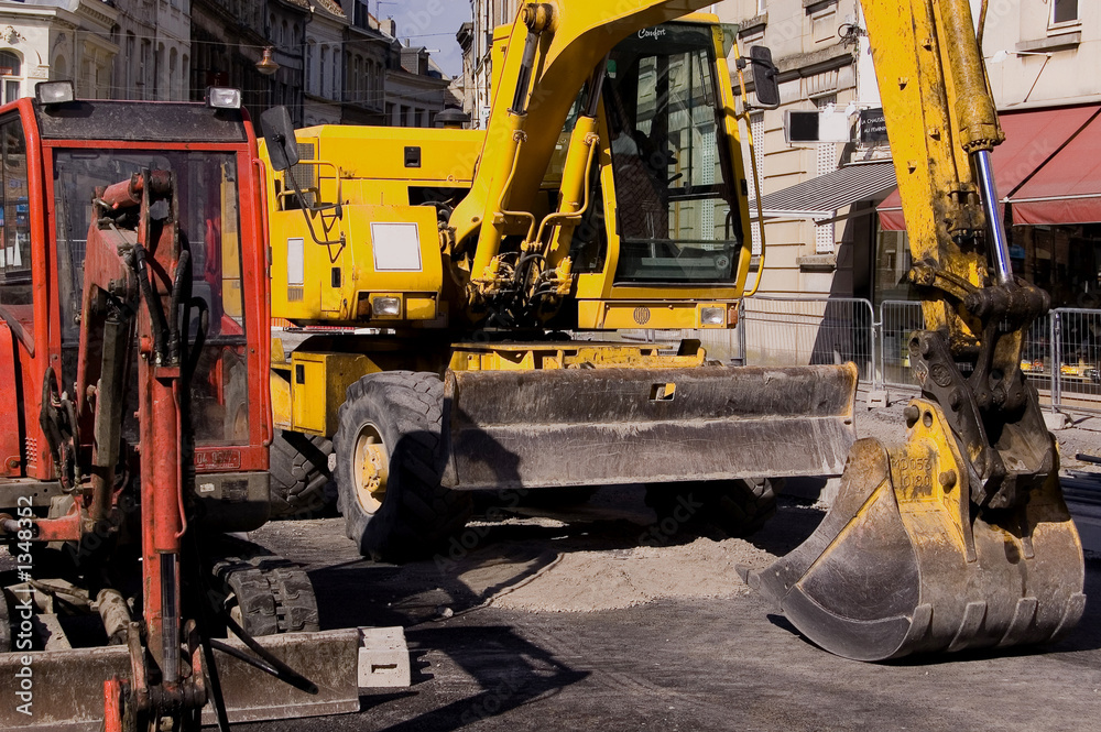 pelleteuse dans rue