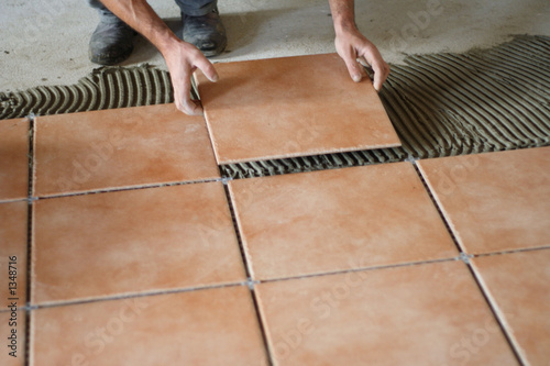 Tableau sur toile pose de carrelage 2
