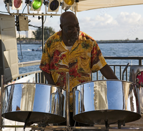 musician on steel drums