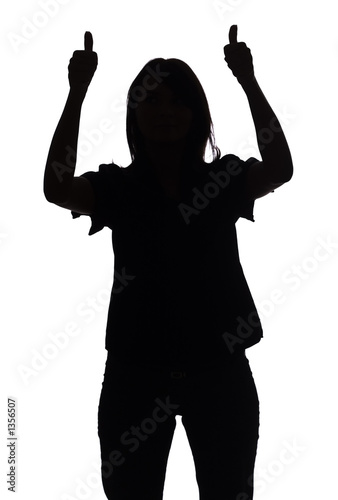 silhouette of woman shows ok