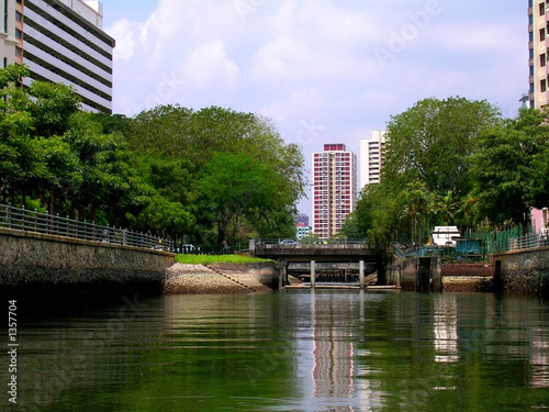 urban clean waterway canal © masterpiece