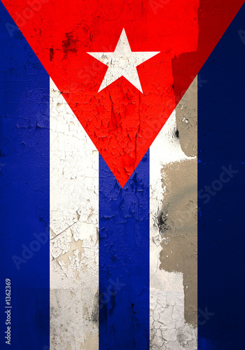 Cuadro en lienzo weathered cuban flag