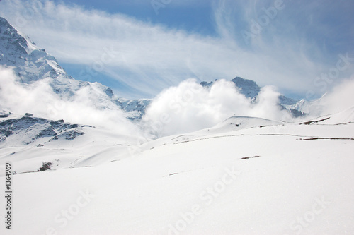 berge, wolken, schnee