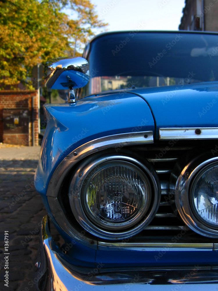 classic blue retro car