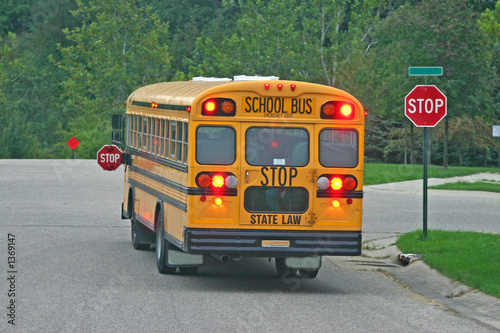 school bus at stop sign