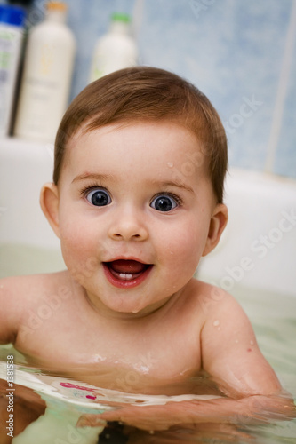 bathing baby