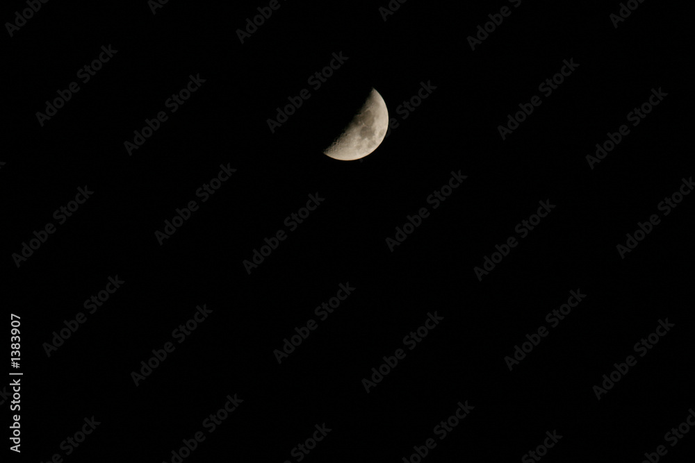 half-moon in black sky half-moon in black sky