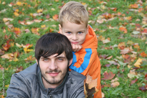 autumn child with father