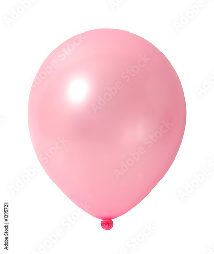 pink balloon on white with path photo
