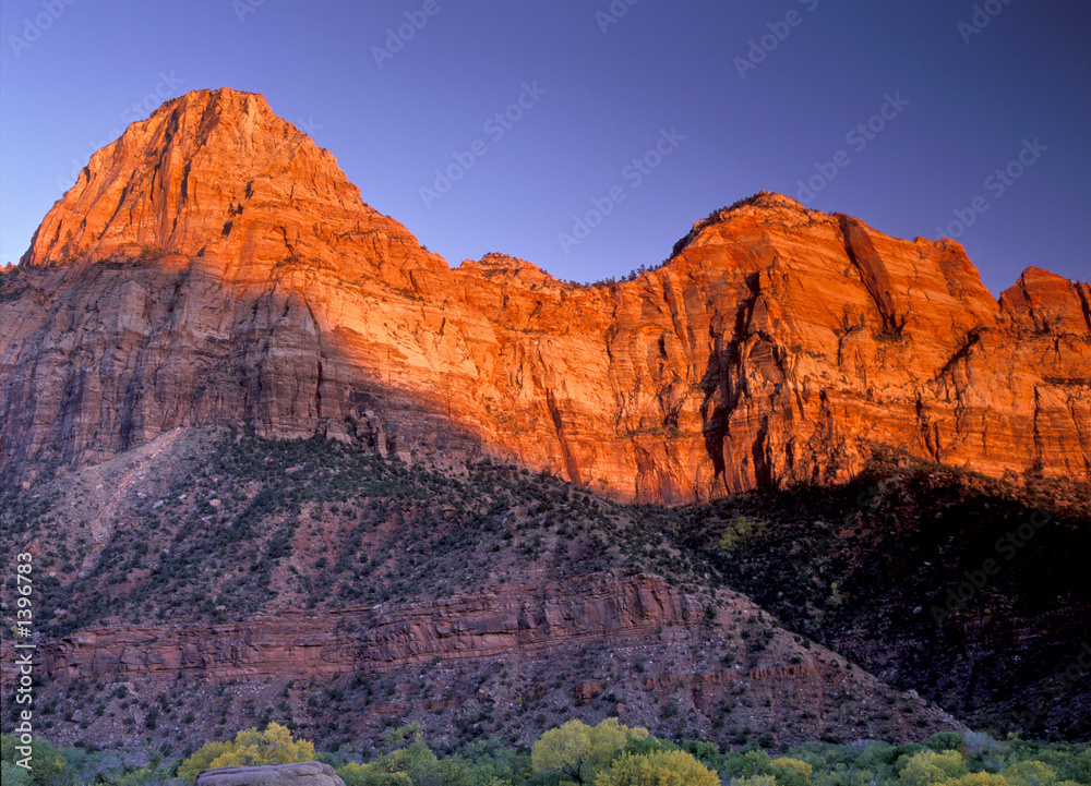 sunset at zion