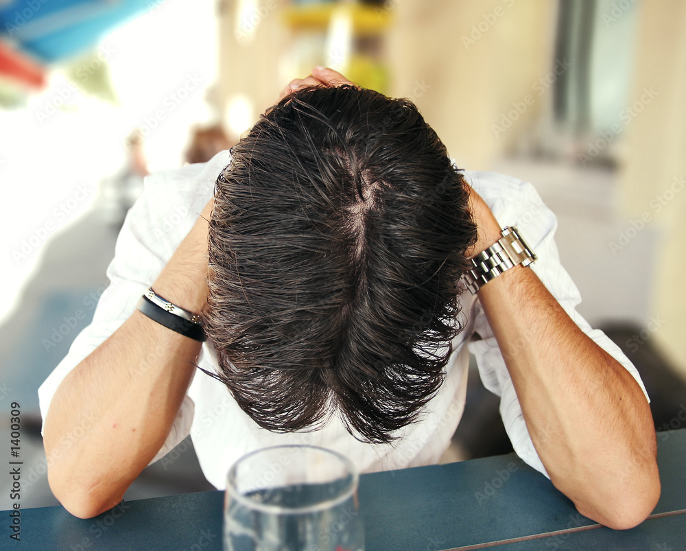 Naklejka premium depression alcoolique