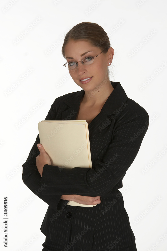 young business woman with folder young business woman with folder