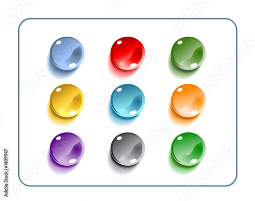 glass buttons with clipping paths