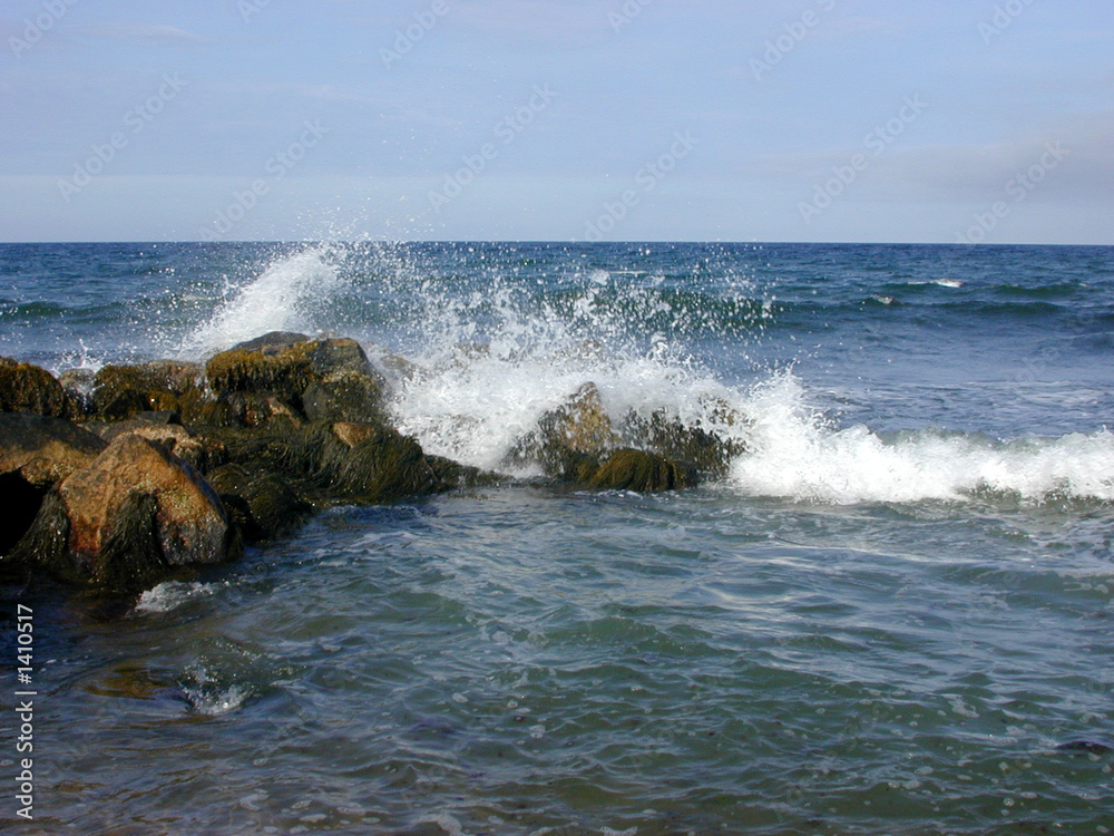 block island waves on rocks