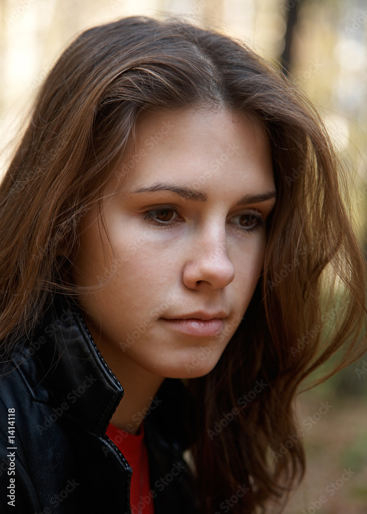 thoughtful brunette girl thoughtful brunette girl