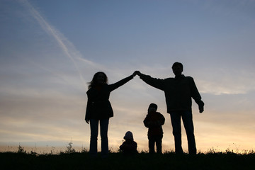 silhouette family house