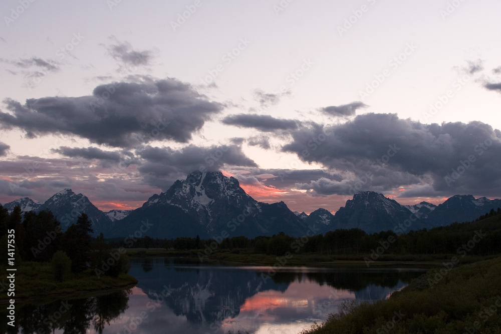 sunset in the tetons
