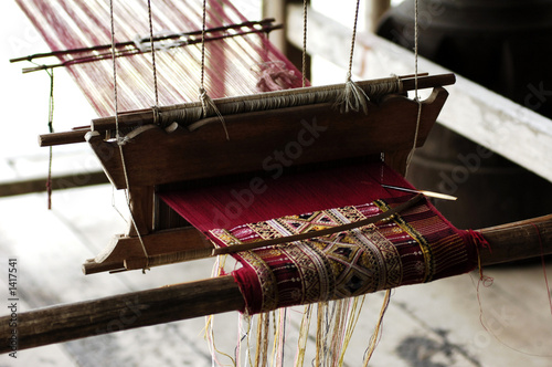 thailand, chiang mai: karen tribe, loom