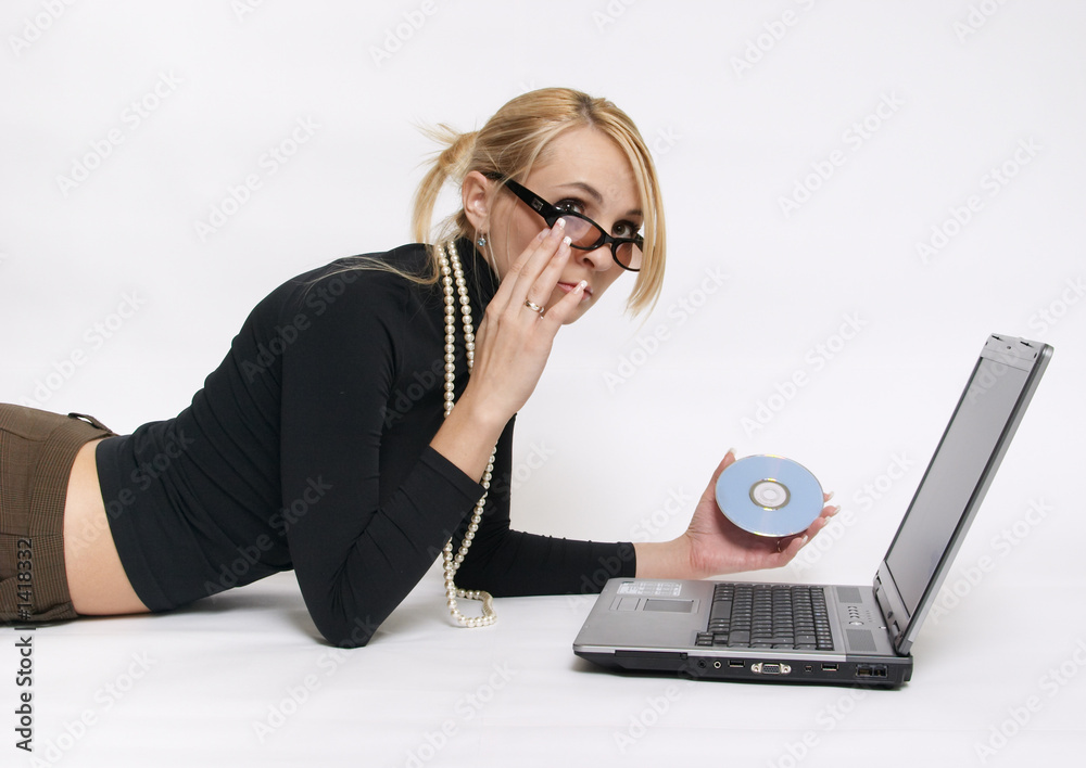 the beautiful blonde with notebook. the beautiful blonde with notebook.