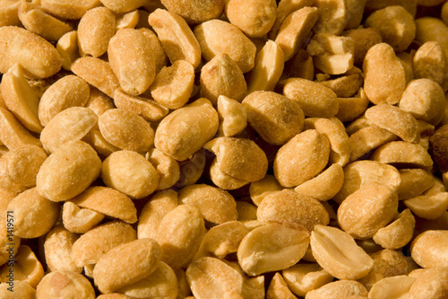 dry roasted peanuts close up