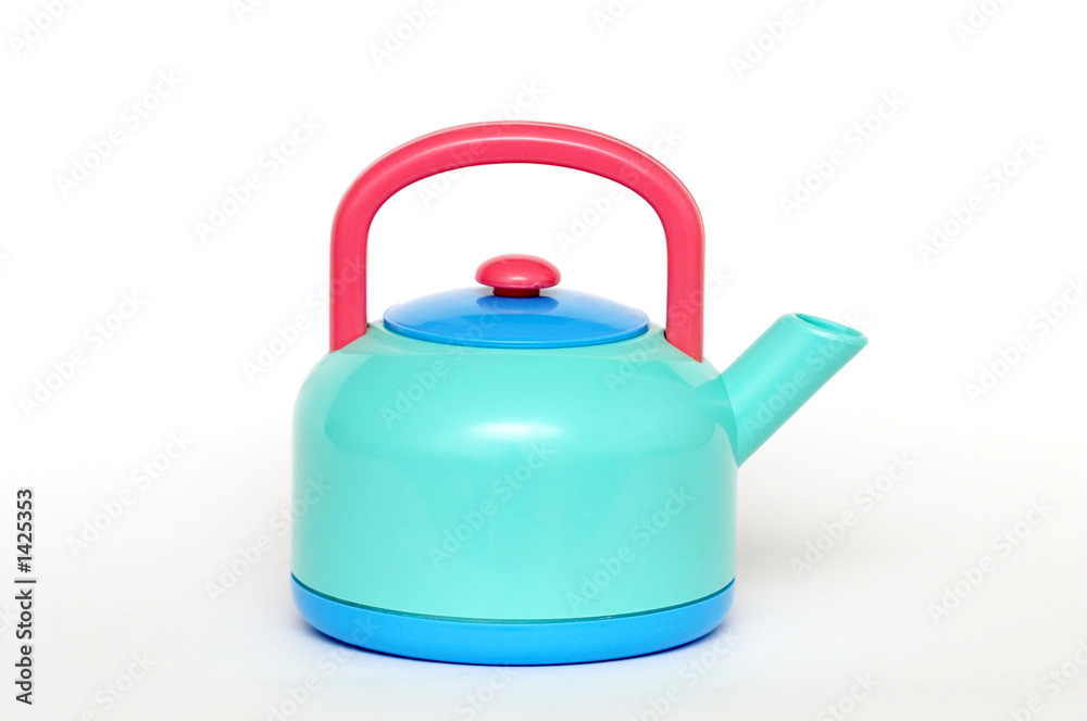 blue plastic tea-pot
