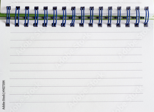 closeup spiral bound note pad