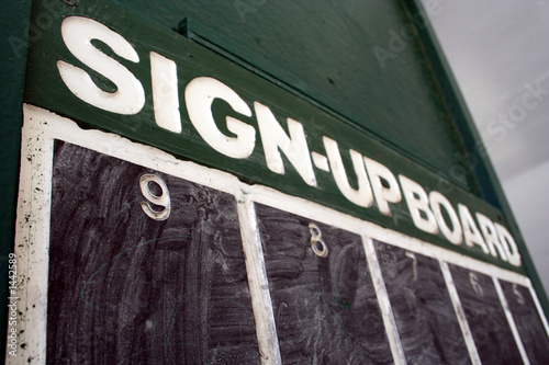 tennis court sign-up board