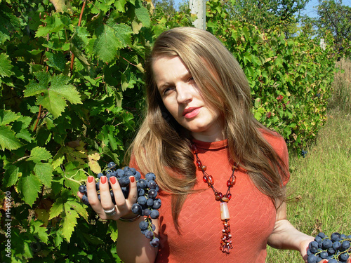 girl with a grape photo