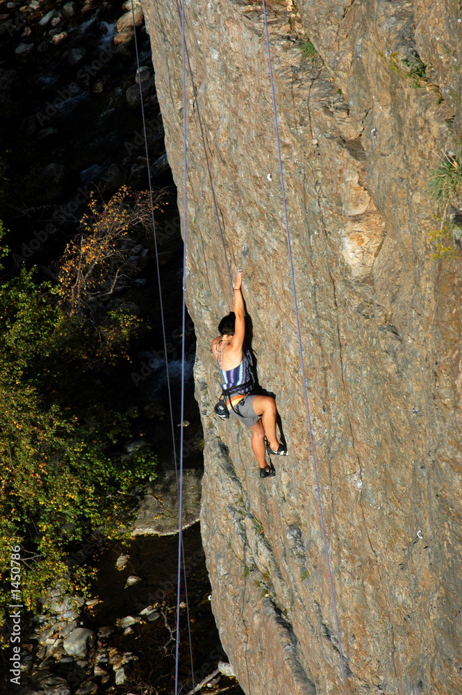 female rock climber
