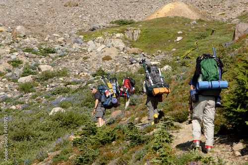 mountain climbers heading up the mountain
