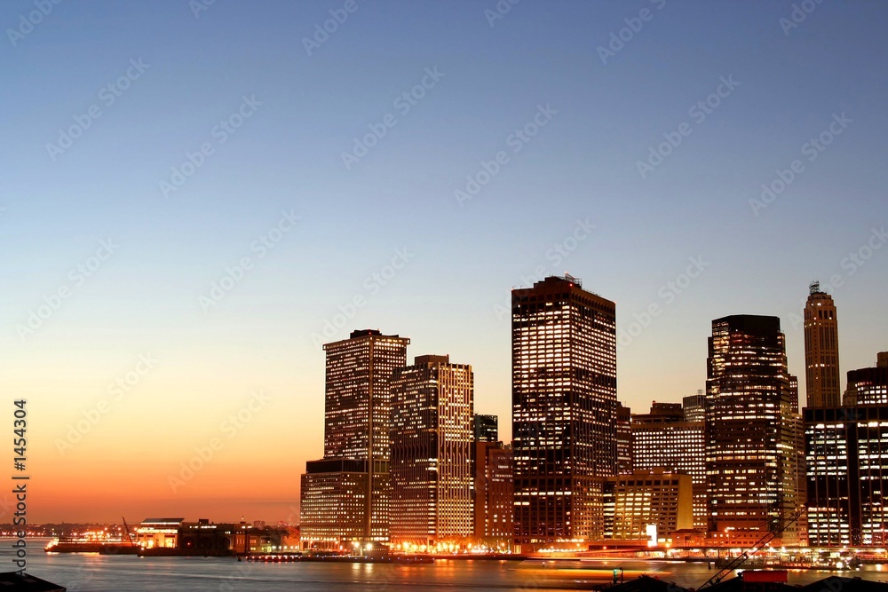 Naklejka premium lower manhattan skyline