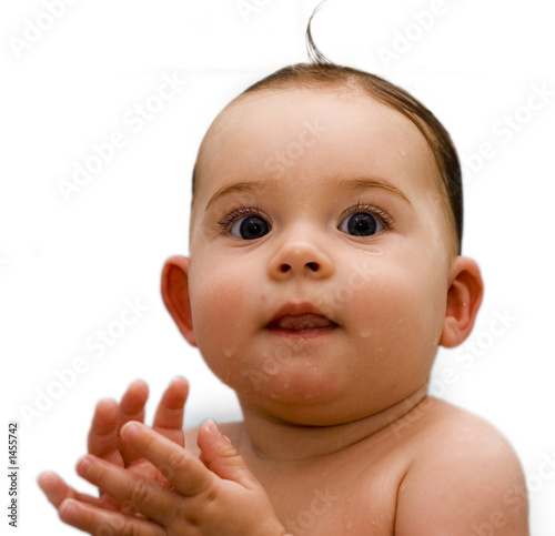 bathing baby