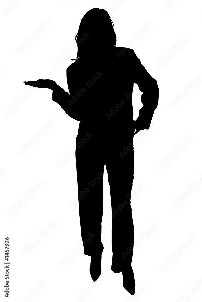silhouette with clipping path of woman standing