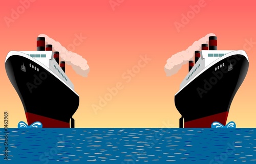 2 ships at sea