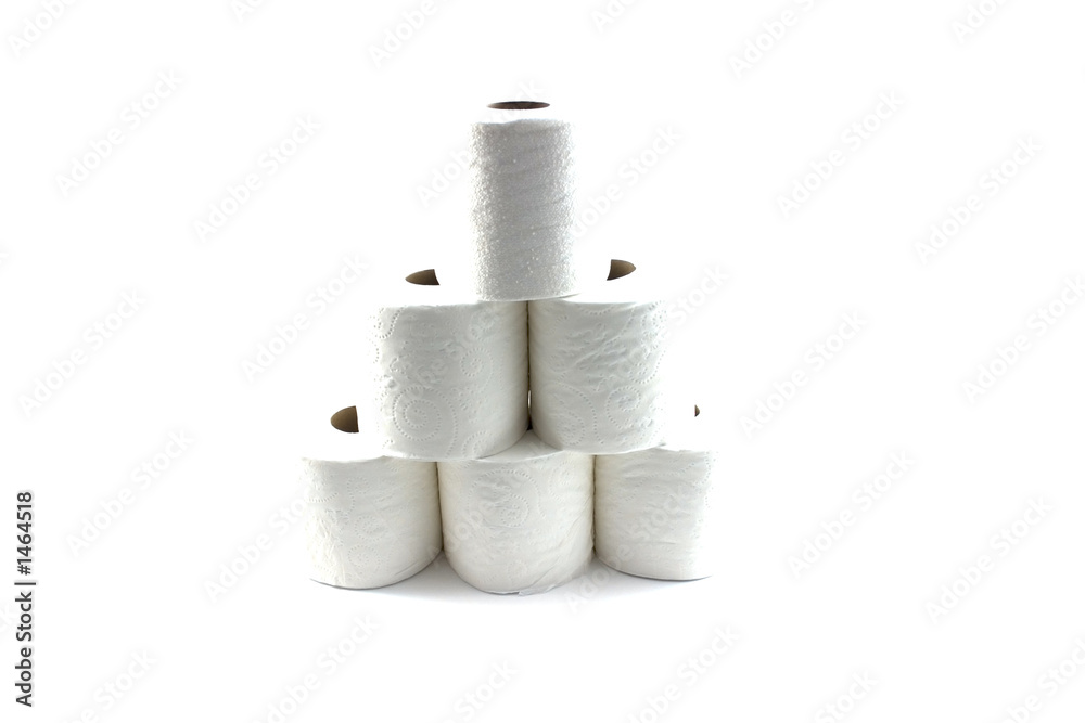 isolated toilet papers forming a pyramid isolated toilet papers forming a pyramid